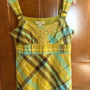 Requirements cotton plaid top with batten burg